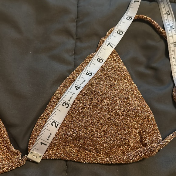 Women’s Metallic Brown Triangle Bikini Top - Picture 11 of 11